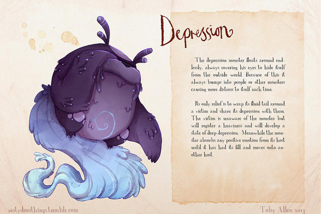 画家Toby Allen笔下的抑郁症拟人 画家Toby Allen笔下的抑郁症拟人